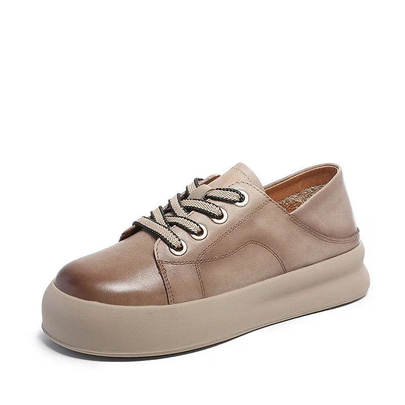 Women Minimalist Soft Leather Flat Casual Shoes
