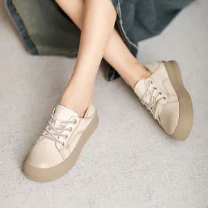Women Minimalist Soft Leather Flat Casual Shoes