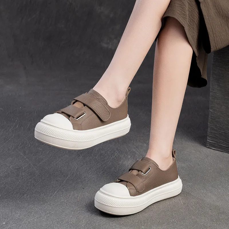 Women Minimalist Soft Leather Flat Casual Shoes