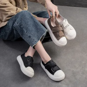 Women Minimalist Soft Leather Flat Casual Shoes