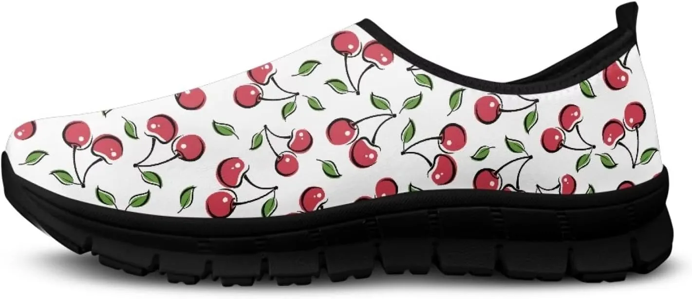 Women's Fruit Print Shoes Low Top Slip On Casual Walking Flat Shoes Comfortable Soft-Soled Sports Running Sneakers