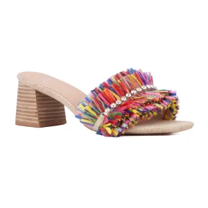 Women's Rhinestone Farah Block Heel Sandal In Multi Color
