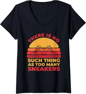 Womens Shoes Streetwear Grails - Street Style Sneaker Head V-Neck T-Shirt