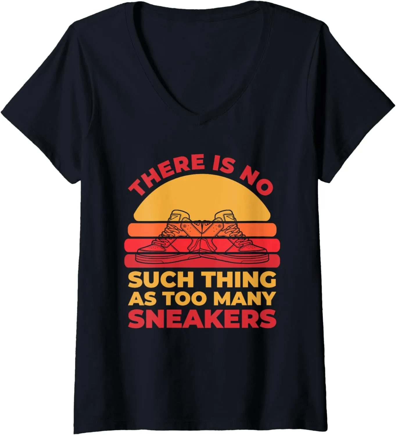 Womens Shoes Streetwear Grails - Street Style Sneaker Head V-Neck T-Shirt