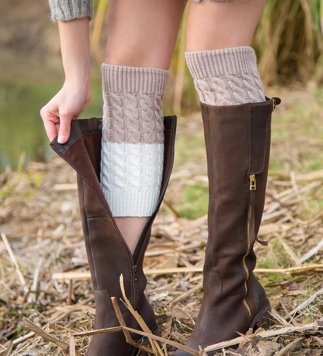 Womens Short Boots Socks Crochet Knitted Boot Cuffs Leg Warmers Socks