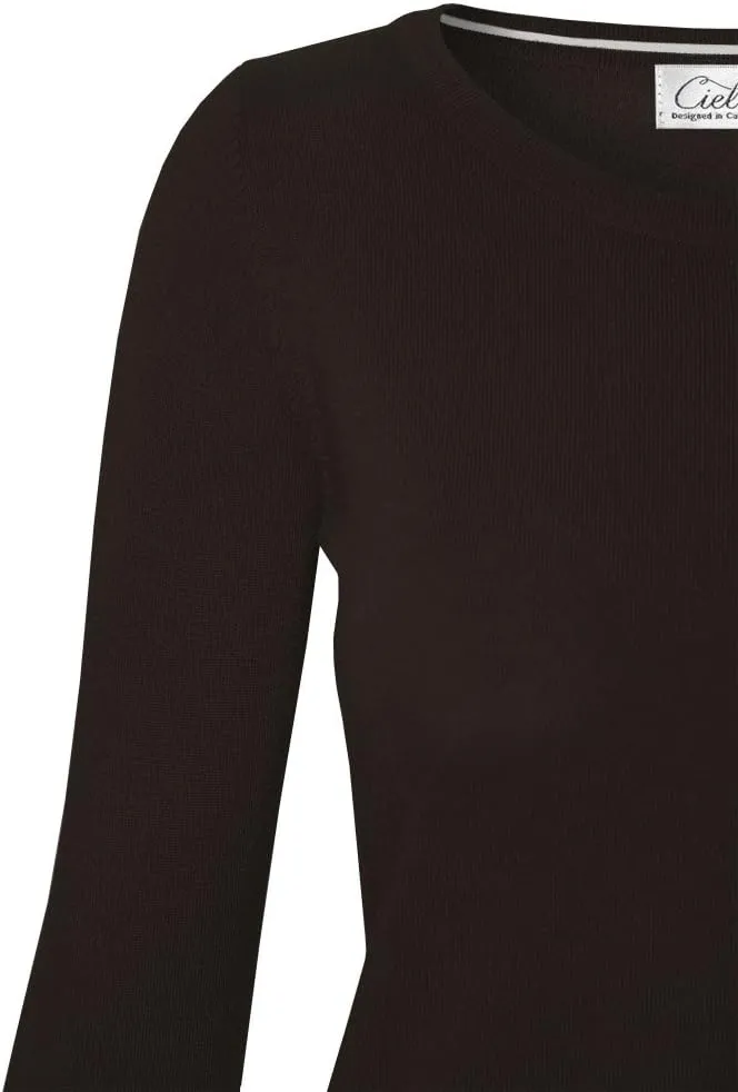 Women's Solid Soft Stretch Pullover Knit Sweater