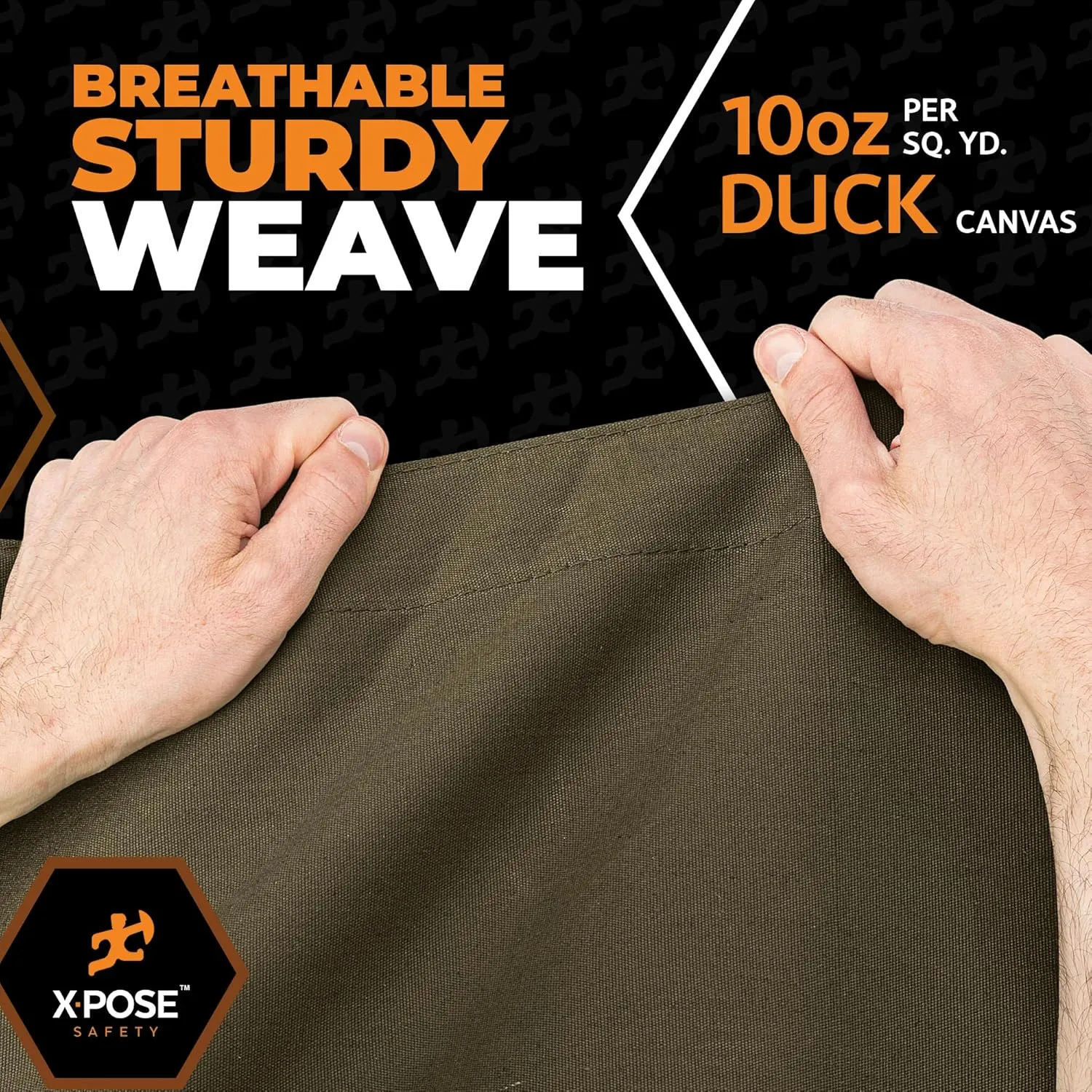 Xpose Safety Canvas Tarp - 10oz Olive Drab Canvas Tarps Heavy Duty Water Resistant with Brass Grommets- Multipurpose Outdoor Tarpaulin for Camping, Canopy, Trailer, Equipment Cover 5' x 5'