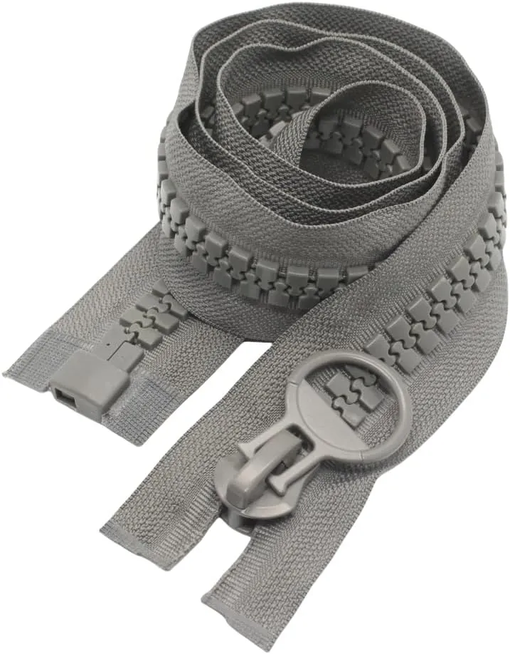 YaHoGa 61cm #20 Super Large Separating Giant Plastic Zippers for Sewing Tents Coats Overcoats Boat Cover Canvas Heavy Duty Huge Resin Vislon Zippers (24" Grey)