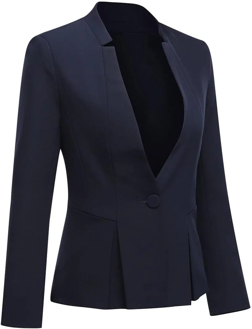 YUNCLOS Women's Business Office 1 Button Blazer Jacket and Pants Suit Set